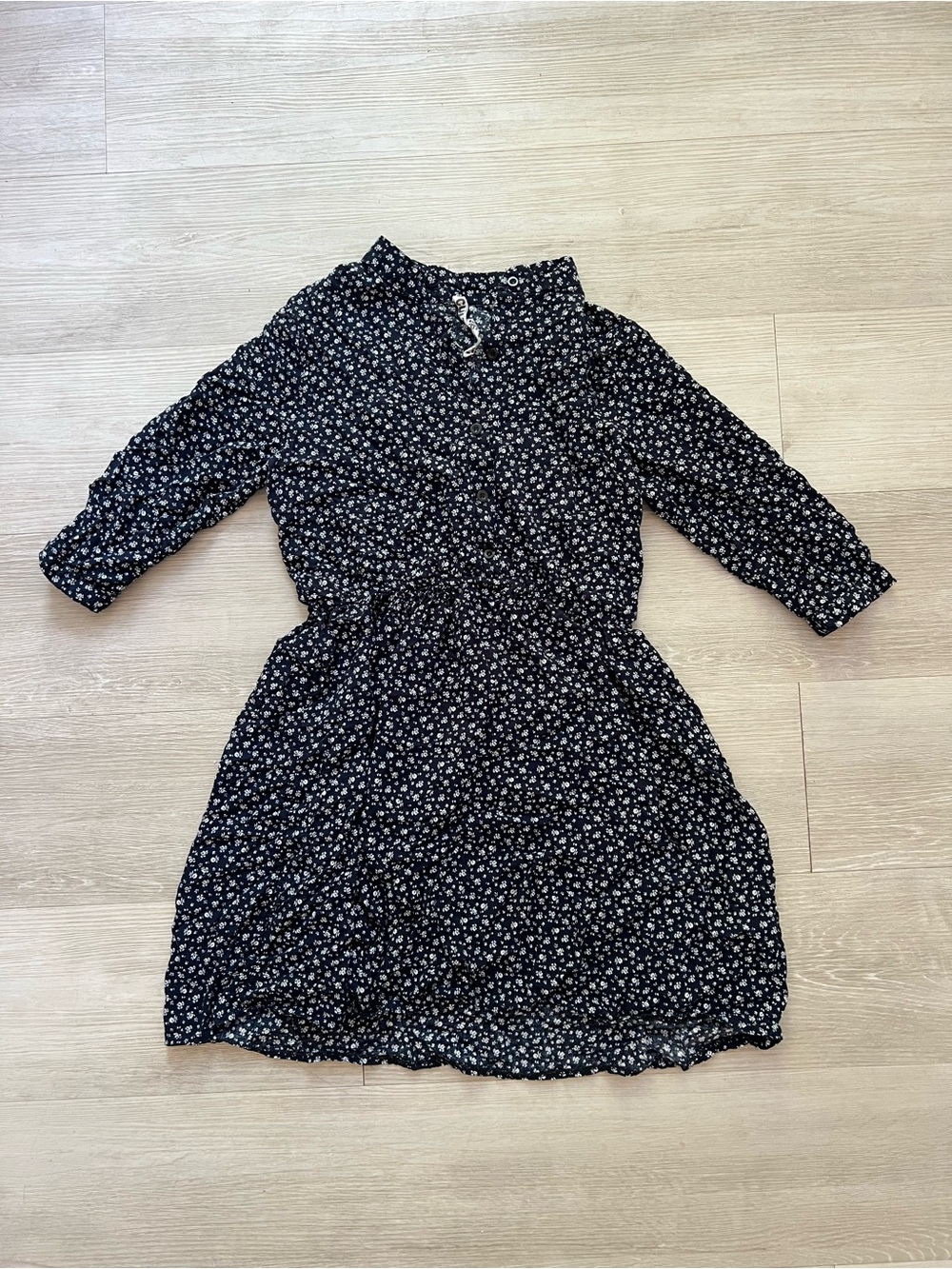 Culture Call Korean Floral Dress XS/S navy mini dress
